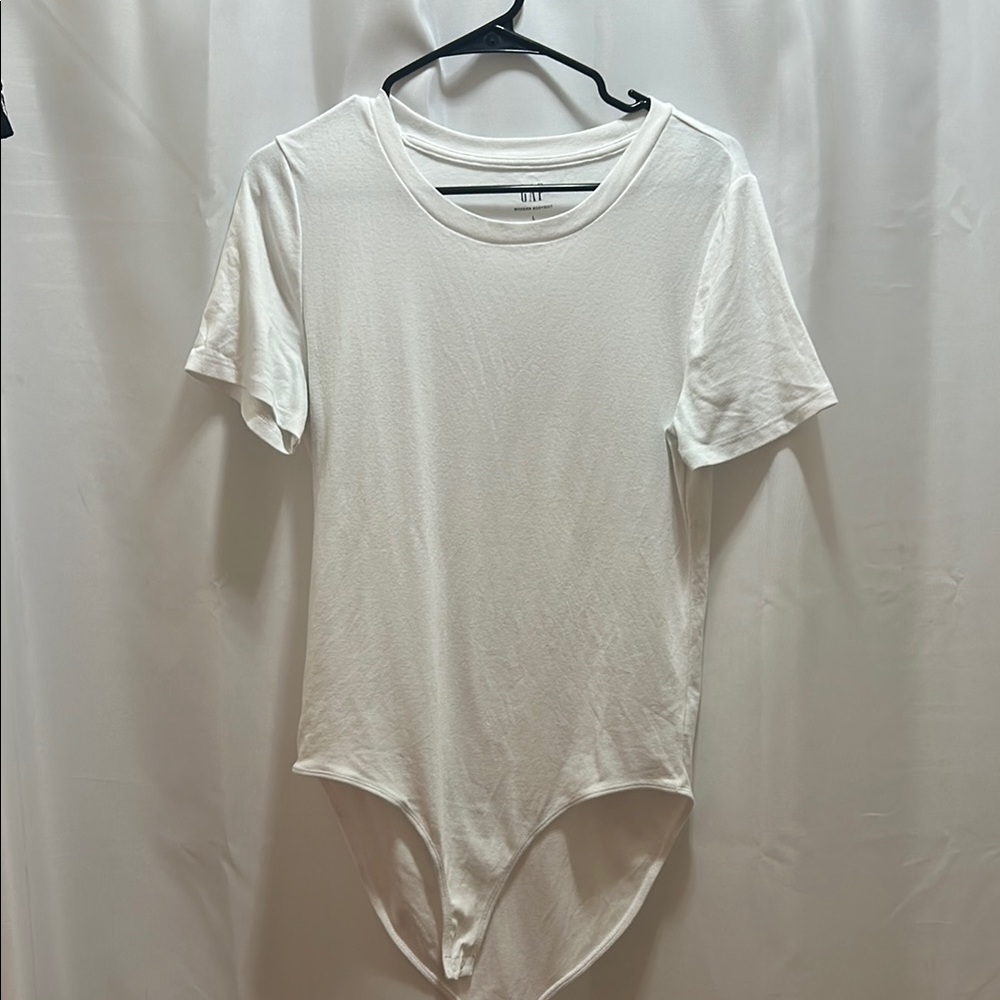 GAP White Asymmetrical Bodysuit